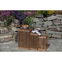 Gartenbeistelltisch Woodie aus Teakholz 3-tlg. - Teakfarben, Basics, Holz - Gardenson