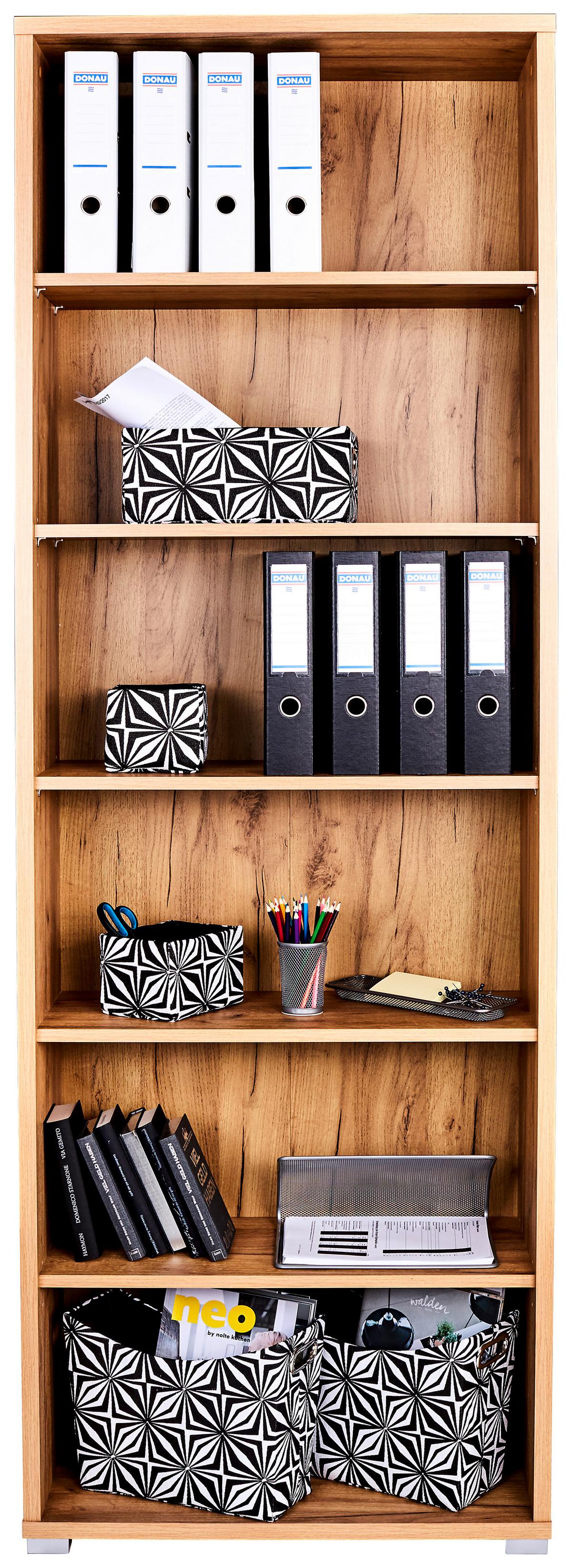 Regál na šanóny PROFI - farba duba/chrómová, Modern, kompozitné drevo/plast (75/220/35cm) - Ondega