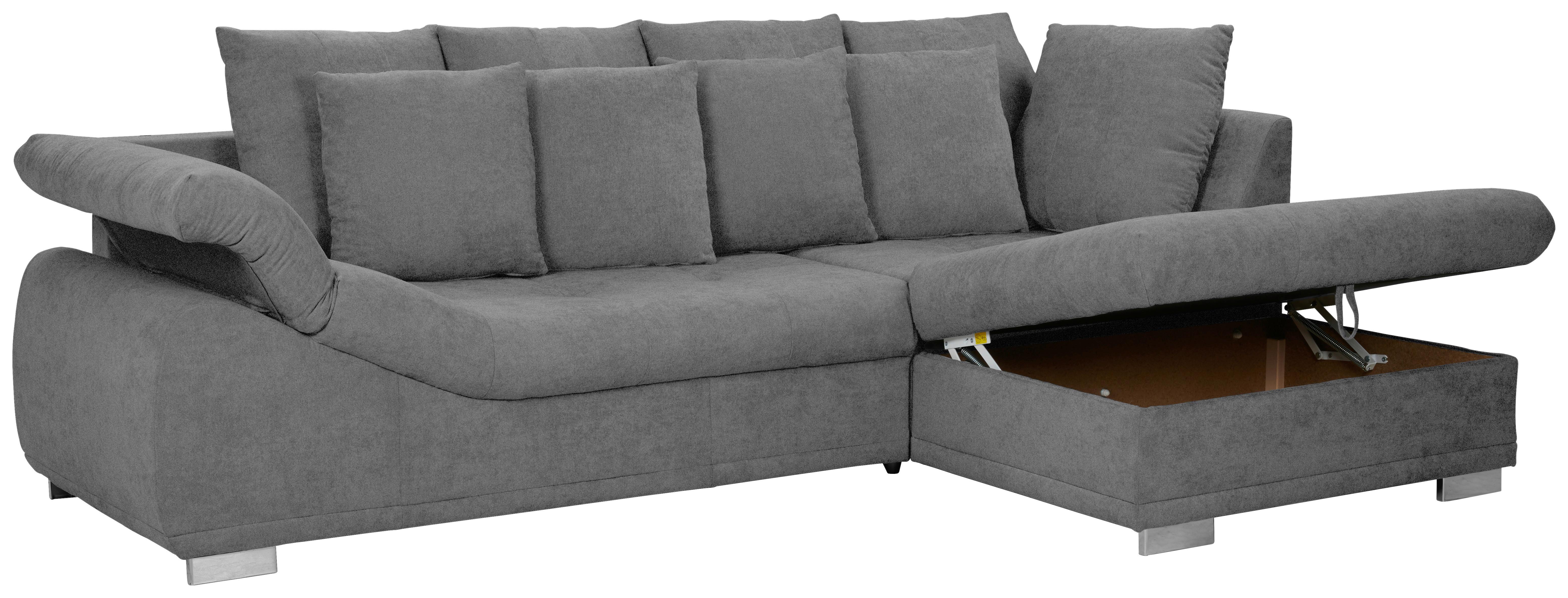Sedacia Súprava Swing Sv.sivá, Pravý Roh - svetlosivá/chrómová, Moderný, kov/textil (290/193cm) - MID.YOU