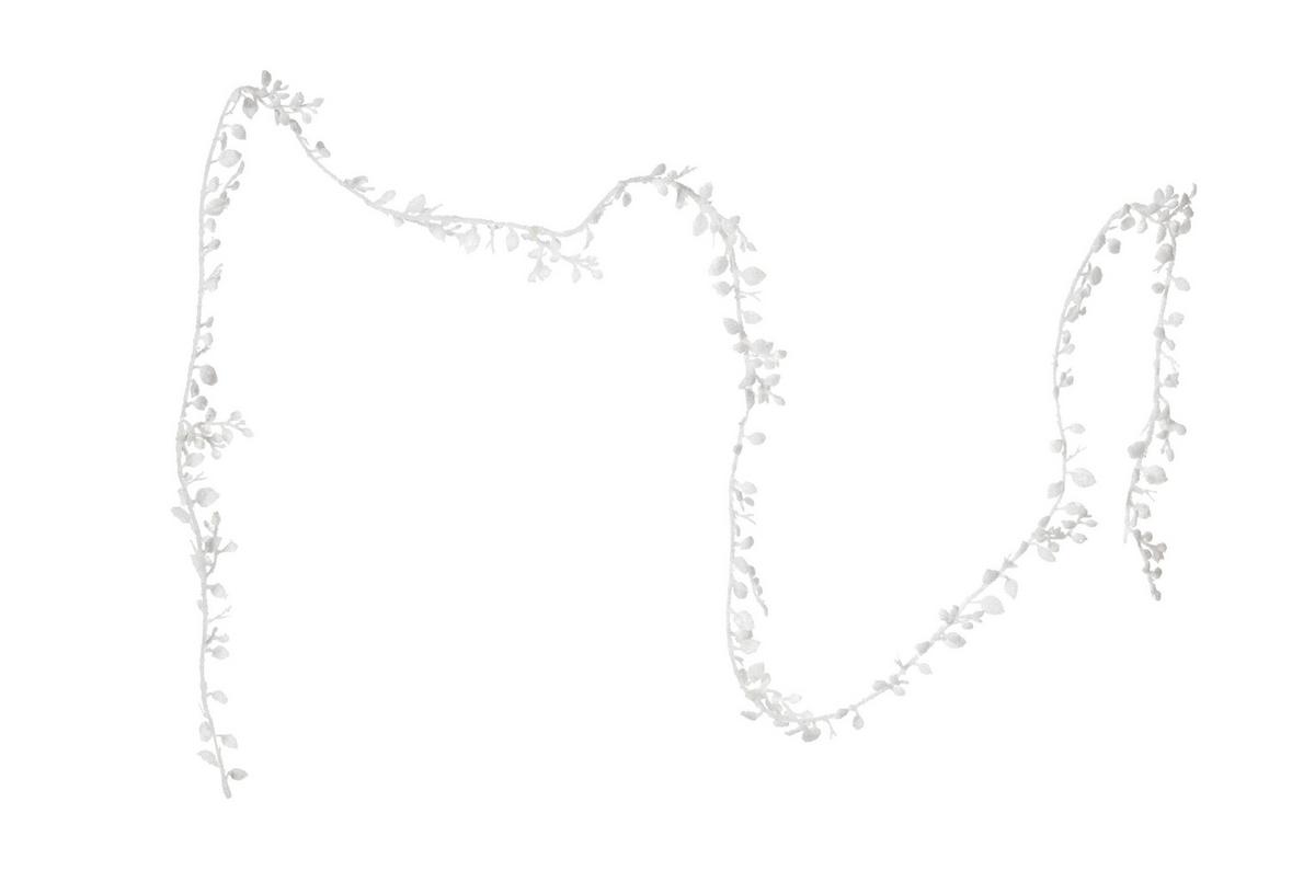 Weihnachtsdeko Girlande Kunststoff H: ca. 180 cm - Weiß, MODERN, Kunststoff (180cm)