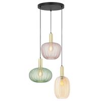 Hängeleuchte Bunti - Pink/Goldfarben, MODERN, Glas/Metall (45/45/120cm)