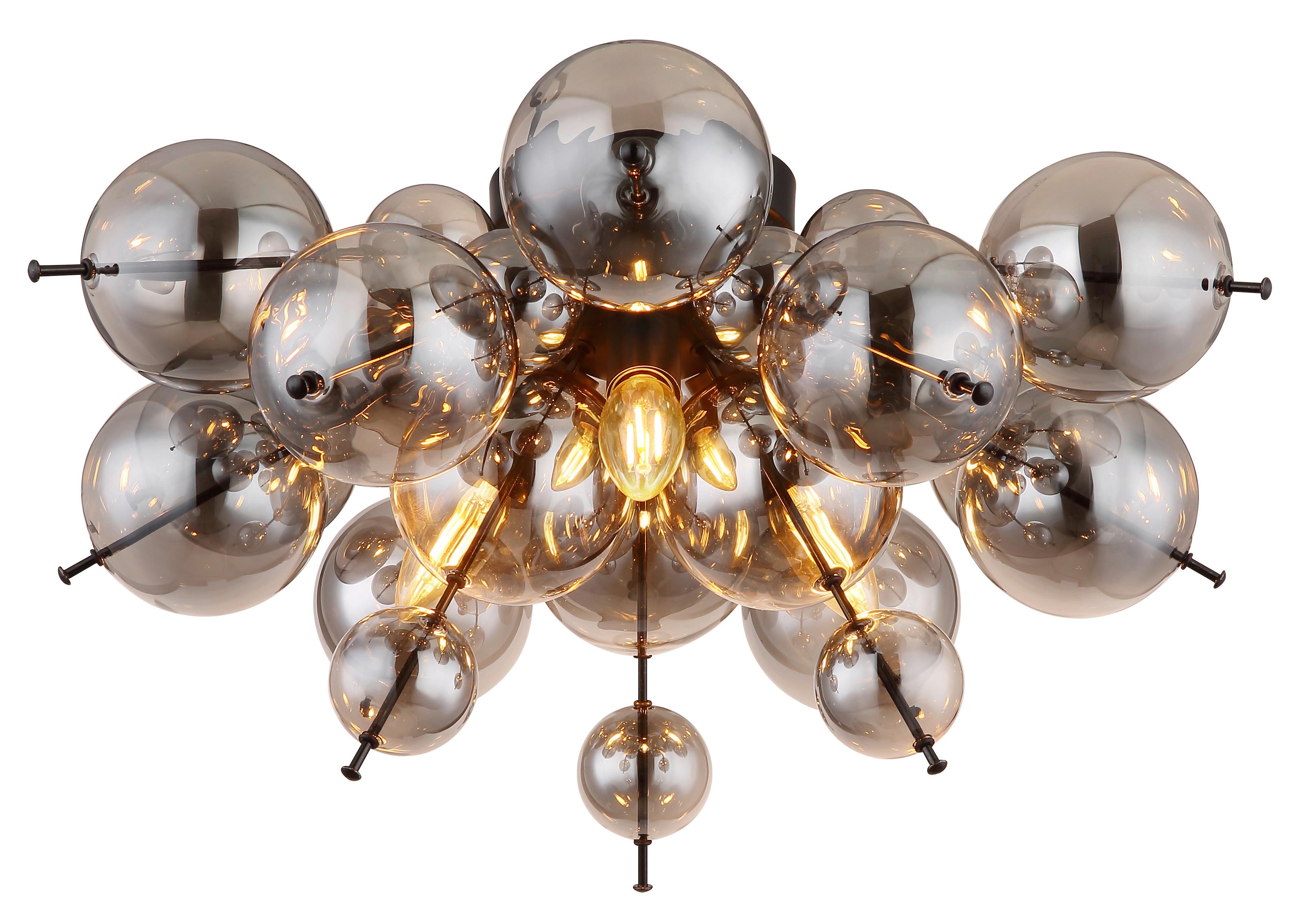 Deckenleuchte 15633ds - Schwarz, Design, Glas/Metall (55/28cm) - Globo