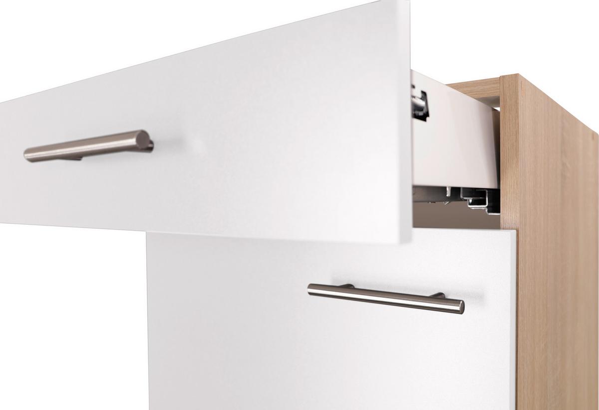 Küchenunterschrank Merle Weiß, Eiche Dekor B:50cm - Eichefarben/Weiß, Basics, Holzwerkstoff (50/84,8/60cm) - Respekta