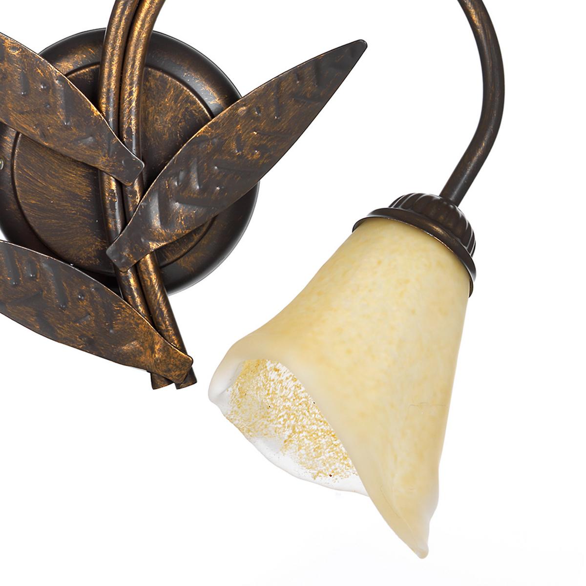 Wandleuchte 4230/Ap2 - Bronzefarben, KONVENTIONELL, Glas/Metall (35/47/25cm)