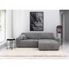 Ecksofa Chance, Hellgrau S: 265x164 cm - Hellgrau/Schwarz, MODERN, Textil (265/164cm) - Trendmanufaktur