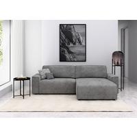 Ecksofa Chance, Hellgrau S: 265x164 cm - Hellgrau/Schwarz, MODERN, Textil (265/164cm) - Trendmanufaktur