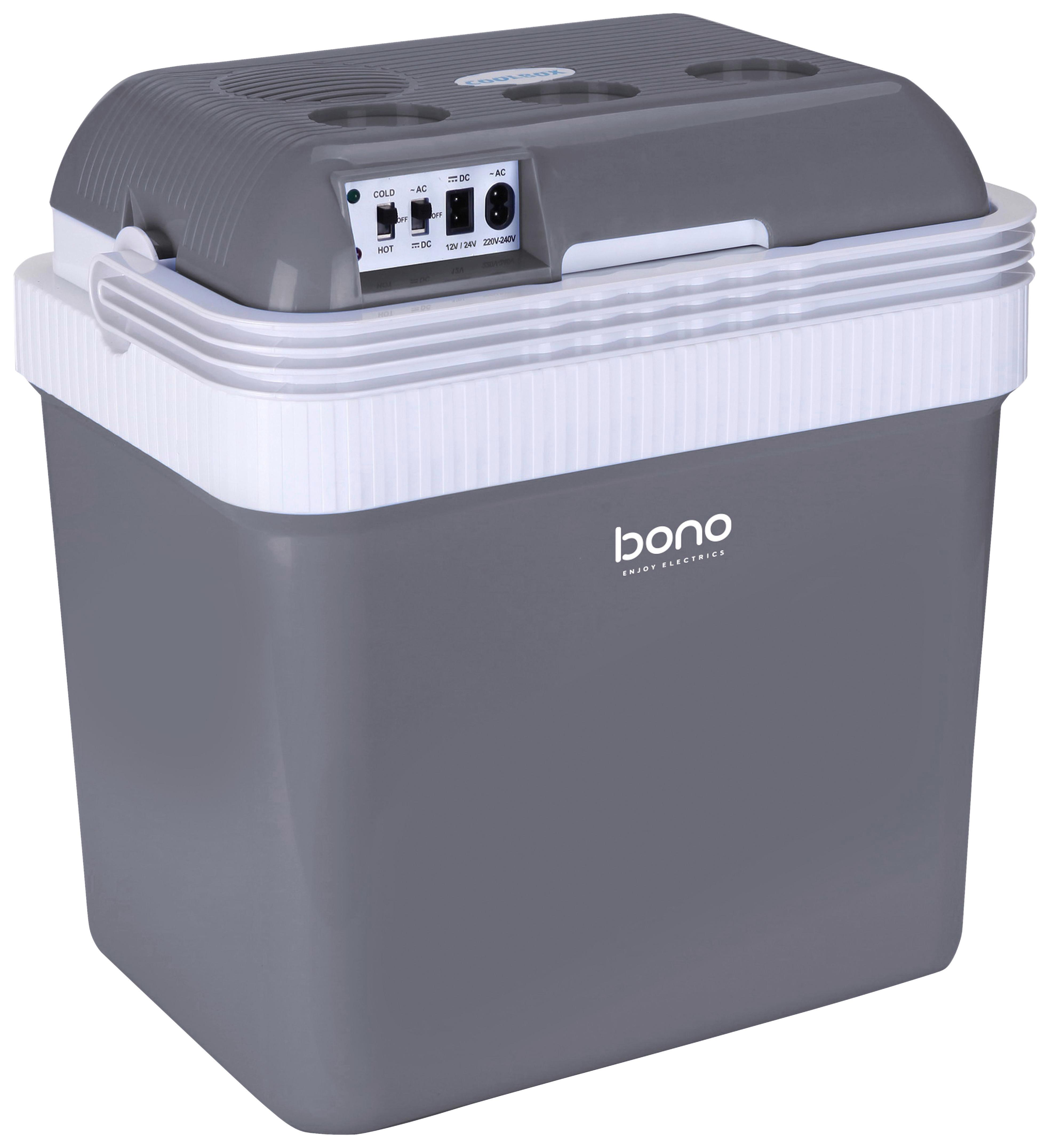 Kühlbox 24 Liter Sofia mit Tragegriff Grau/Weiß - Weiß/Grau, KONVENTIONELL, Kunststoff (40/30/43,5cm) - Bono