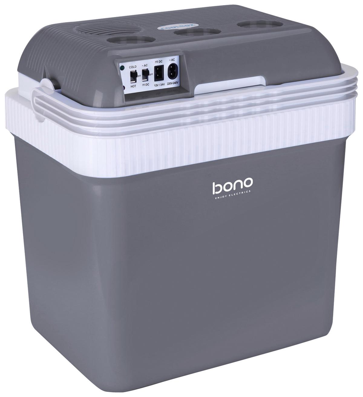 Kühlbox 24 Liter Sofia mit Tragegriff Grau/Weiß - Weiß/Grau, KONVENTIONELL, Kunststoff (40/30/43,5cm) - Bono