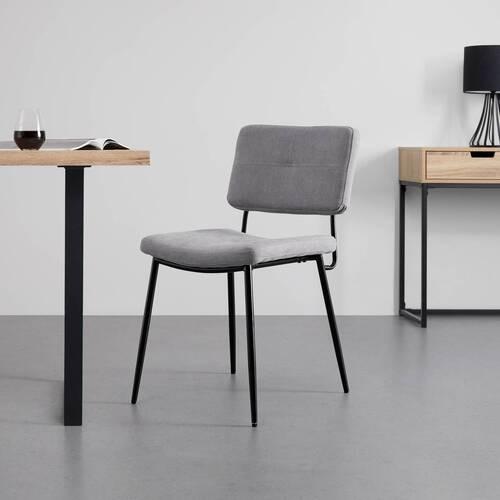 Stolička NETA svetlosivá - čierna/svetlosivá, Modern, kov/drevo (45/82/59cm) - Bessagi Home