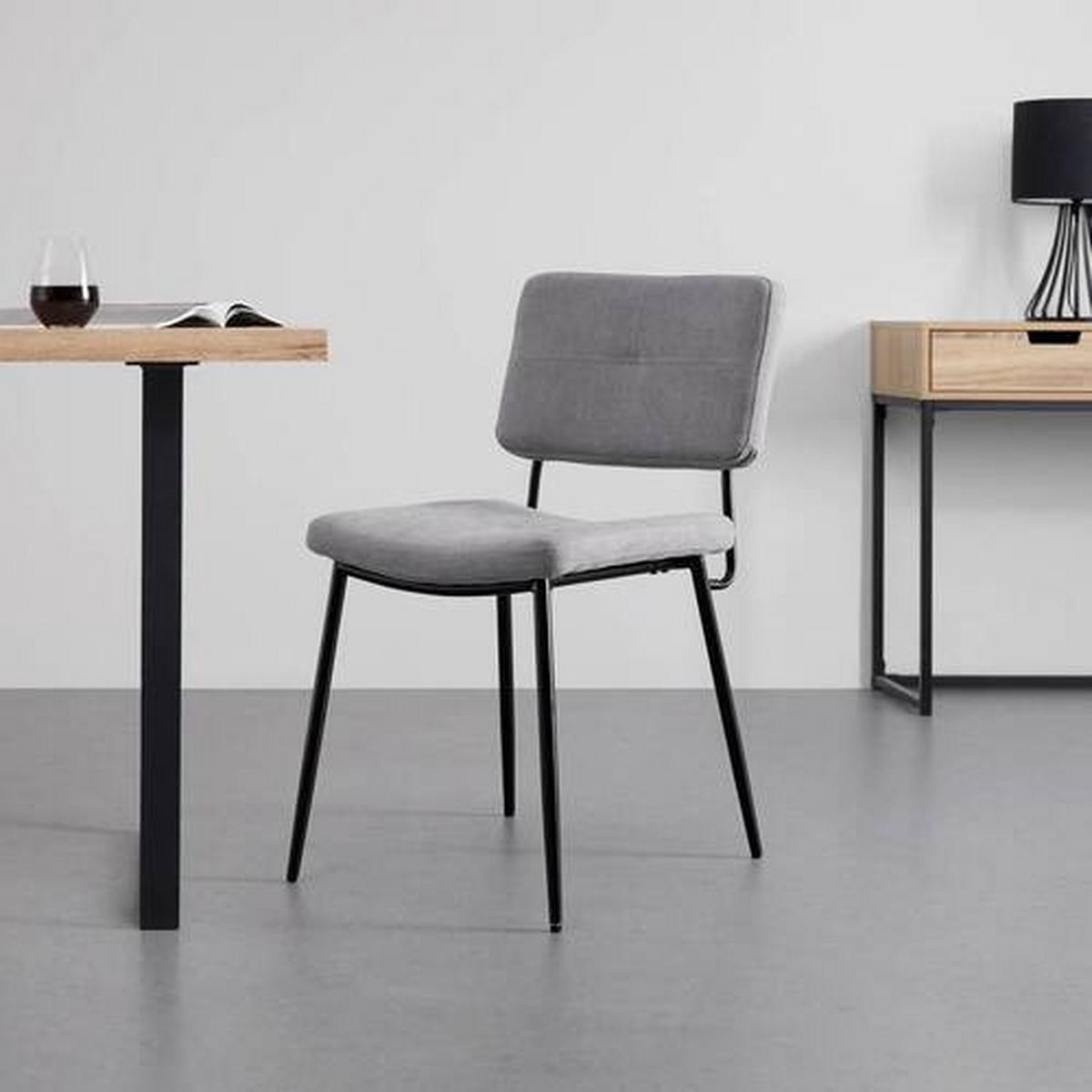 židle NETA svetlěšedá - černá/světle šedá, Moderní, kov/dřevo (45/82/59cm) - Bessagi Home