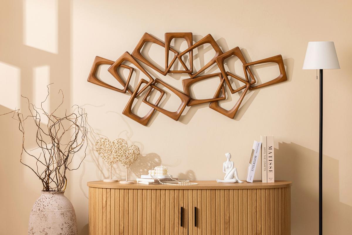 Wanddeko Luna - Braun, KONVENTIONELL, Metall (120/7,5/56cm) - Luca Bessoni