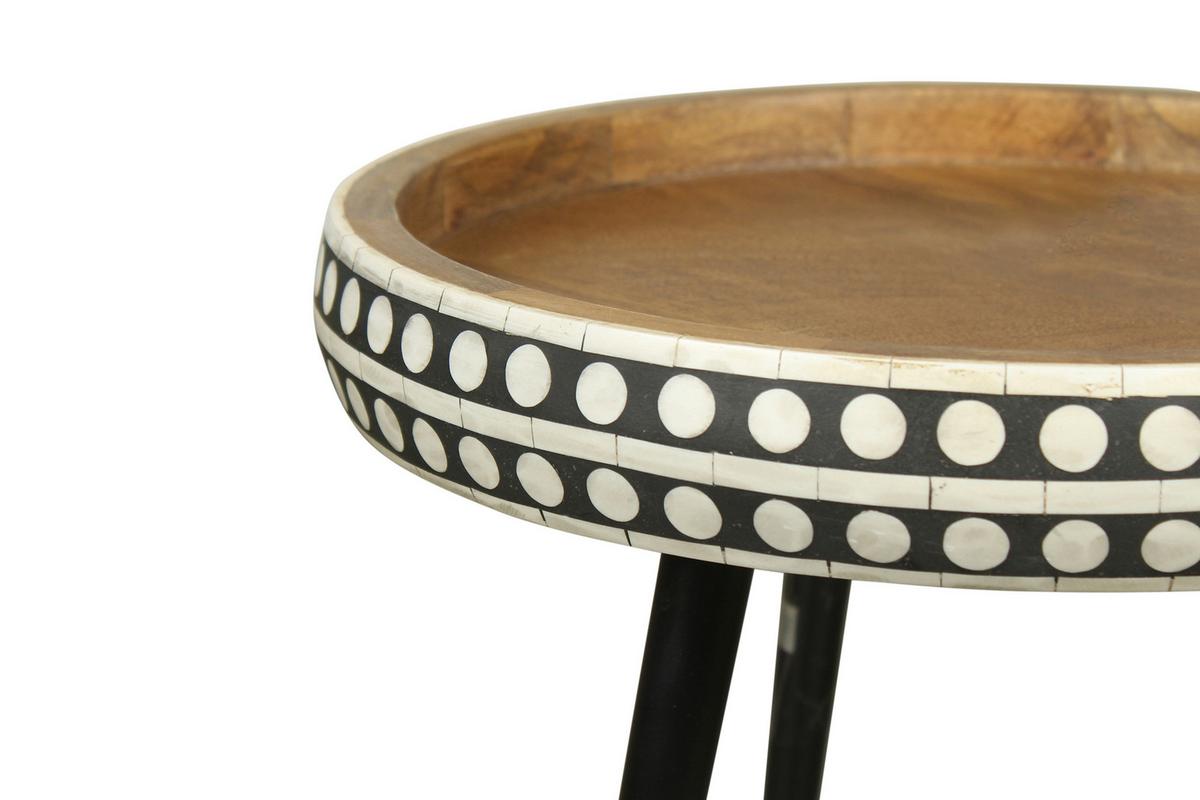 Beistelltisch Naturfarben Echtholz H: 42 cm Jana - Schwarz/Naturfarben, MODERN, Holz/Metall (35/42/35cm) - MID.YOU