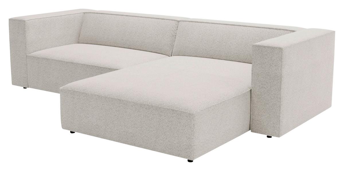 Ecksofa Arona Hellgrau 278x68 Cm - Hellgrau/Schwarz, Design, Textil (278/174cm) - Livetastic