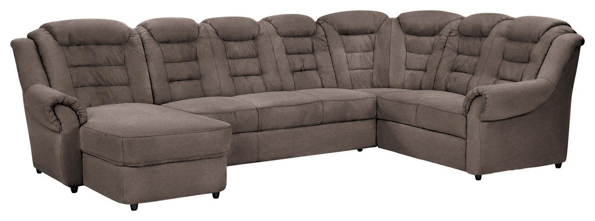 Wohnlandschaft Boston Taupe Chenille - Taupe/Schwarz, KONVENTIONELL, Textil (165/333/216cm) - Livetastic