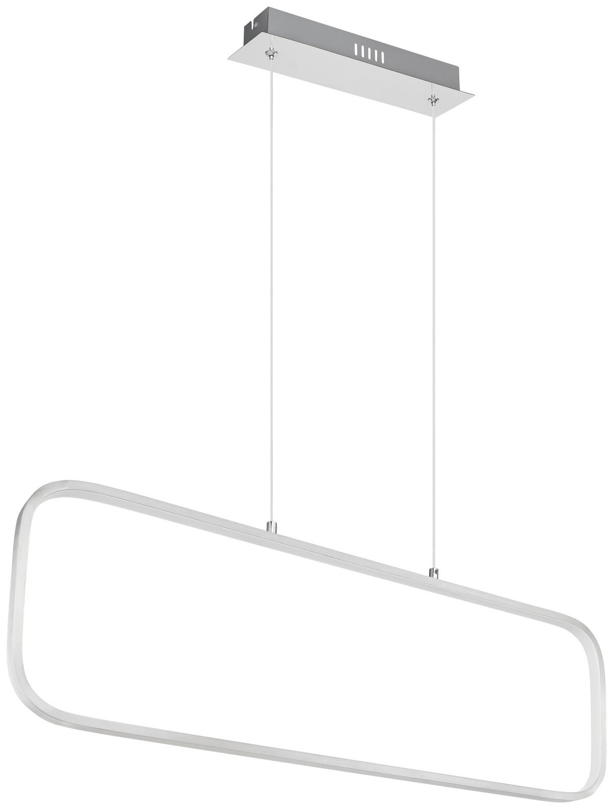 LED-Hängeleuchte H: 120 cm 1-Flammig - Opal/Nickelfarben, Basics, Kunststoff/Metall (80/10/120cm) - Globo