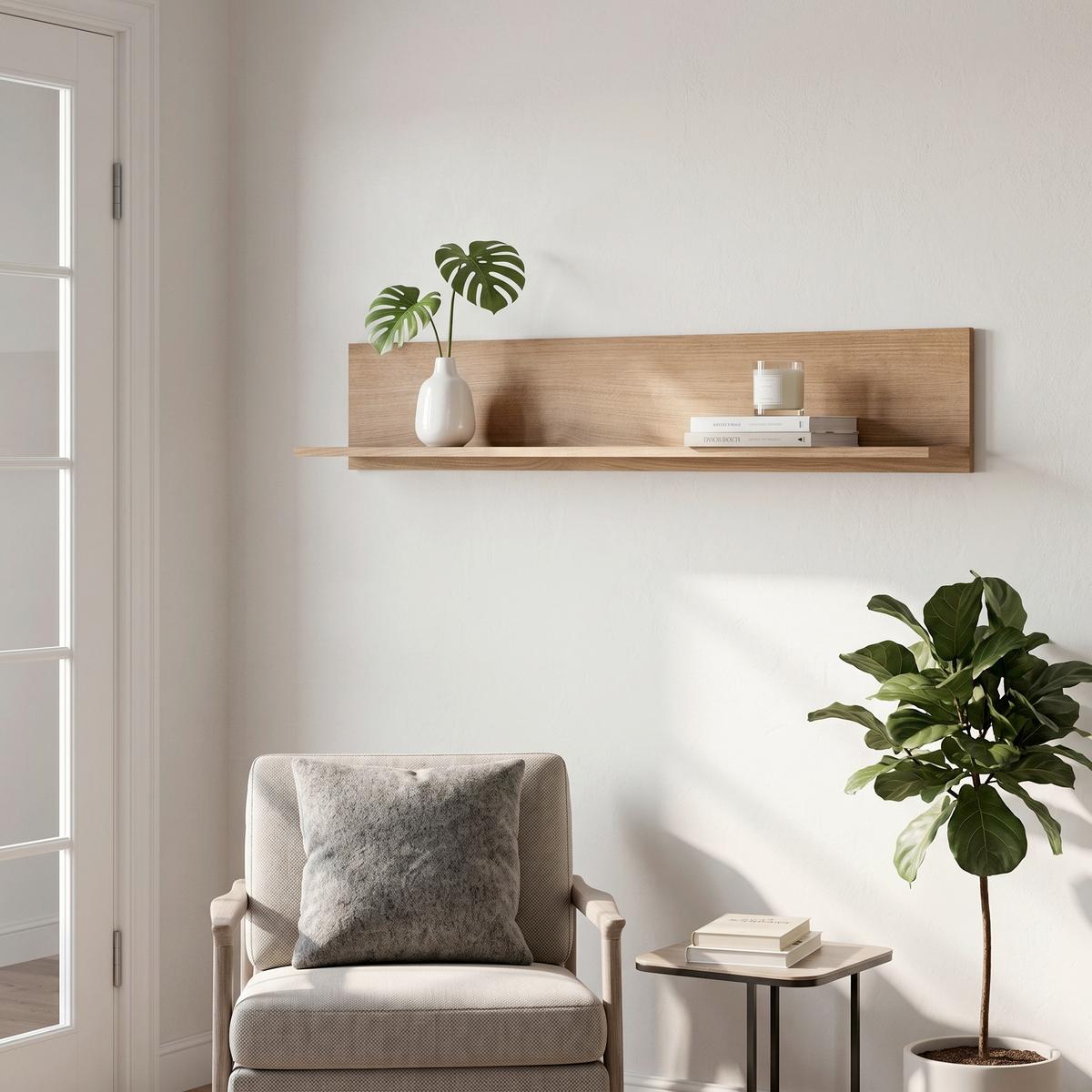 Falipolc Delamar - tölgyfa színű, Trend, faalapú anyag (135/22/22cm)