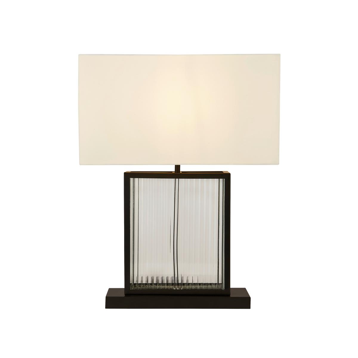 Tischleuchte Eu54210bk Clarendon - Schwarz/Weiß, Design, Glas/Kunststoff (40/53/20cm)