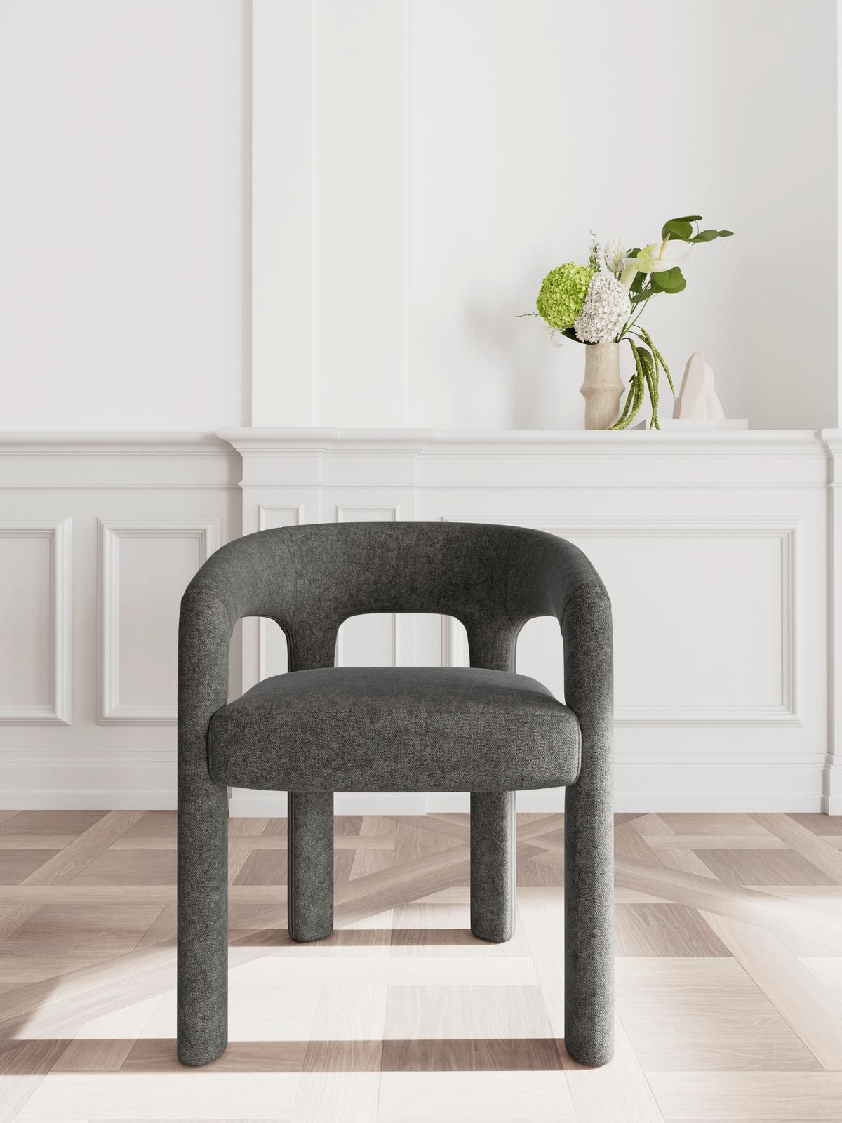 Stolička s podrúčkami Cole, tmavosivá - tmavosivá, Modern, plast (58/76/55cm) - MID.YOU