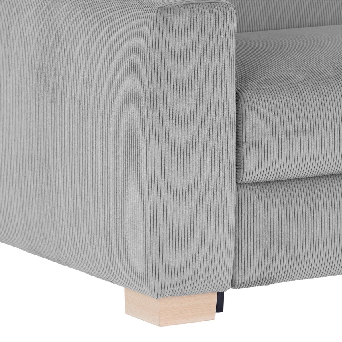 Schlafsofa Grau Lucy 198x96 cm - Schwarz/Naturfarben, MODERN, Holz (198/84/96cm) - Luca Bessoni