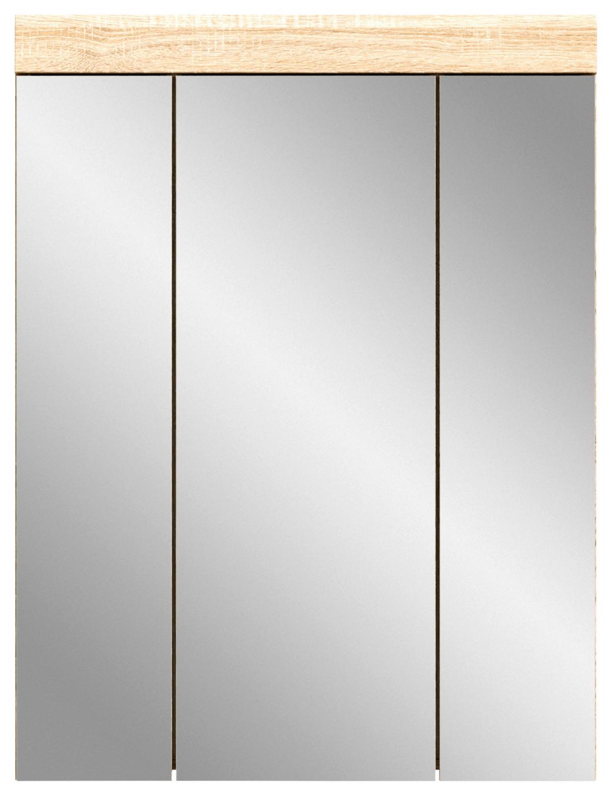 Spiegelschrank Lambada Sonoma Eiche B: 60 Cm - Eichefarben, MODERN, Glas/Holzwerkstoff (60/79/18cm) - MID.YOU