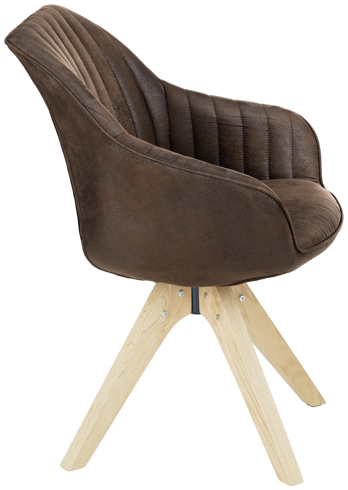 ŽIDLE S PODRUČKAMI CHILL -BP- - tmavě hnědá/barvy dubu, dřevo/textil (60/83/65cm) - Mömax