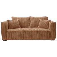 Sofa Modena Inkl. Kissen Rostfarben, B: 223 Cm - Rostfarben/Schwarz, Design, Textil (223/95/121cm) - MID.YOU