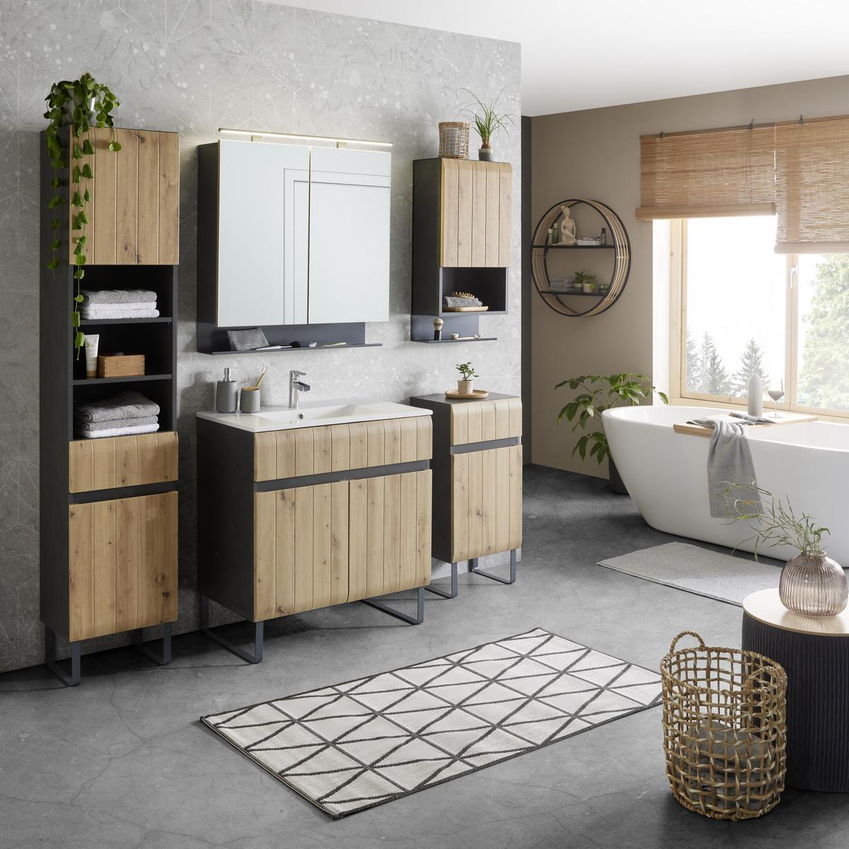 VYSOKÁ SKŘÍŇ LYNN -EXKLUSIV- - Moderní, kompozitní dřevo (40/176/31cm) - Premium Living