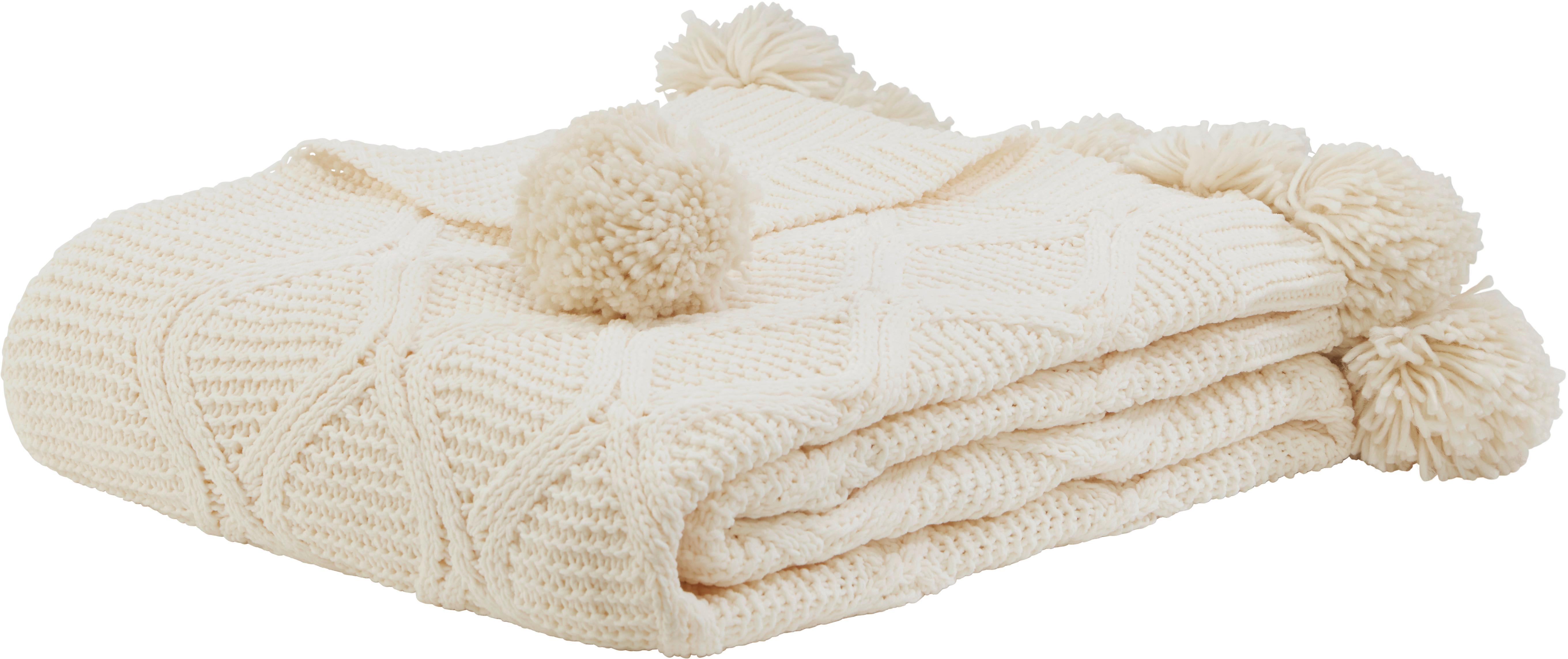 Mäkká Deka Bommel, 130/170cm, Sivobiela - biela, Romantický / Vidiecky, textil (130/170cm) - Premium Living