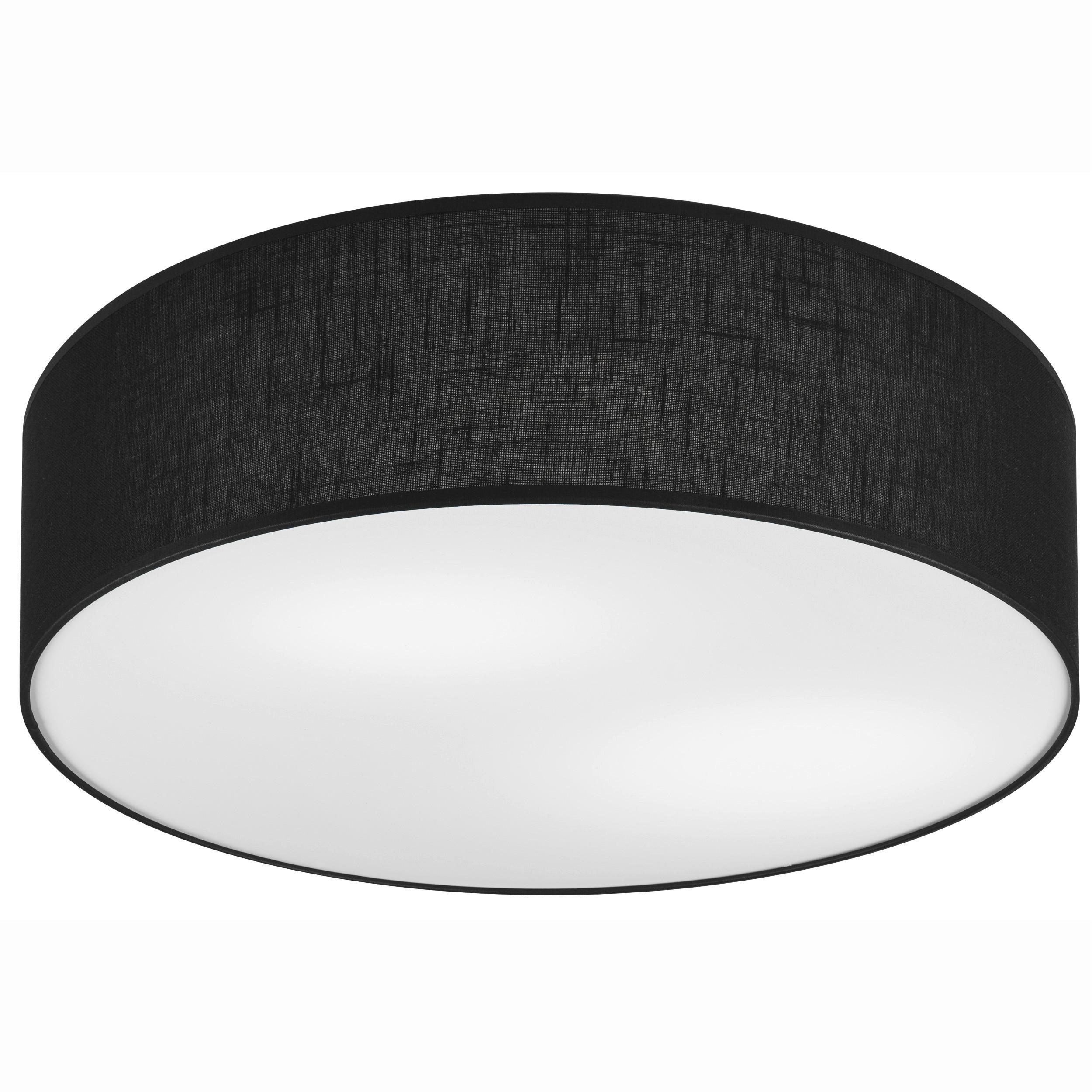 Deckenleuchte Estelle Schwarz Hochglanz B: 45 cm - Schwarz Hochglanz, Basics, Textil (13/45/13cm)