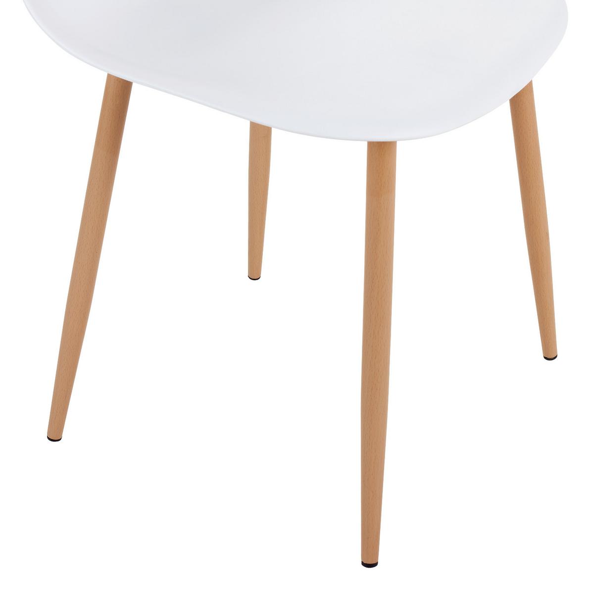 Esszimmerstuhl Rivan Weiß Dekor - Buchefarben/Weiß, MODERN, Kunststoff/Metall (44/83/53cm) - Ondega