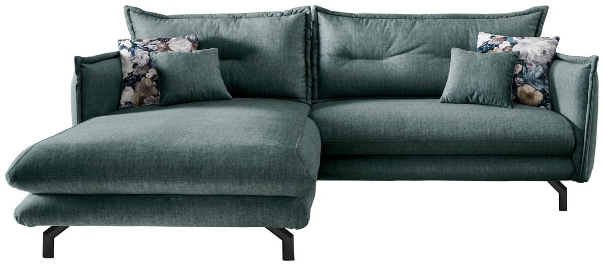 Ecksofa Lava Hellgrün S: 180/255 Cm - Türkis/Schwarz, MODERN, Textil (180/255cm) - Livetastic