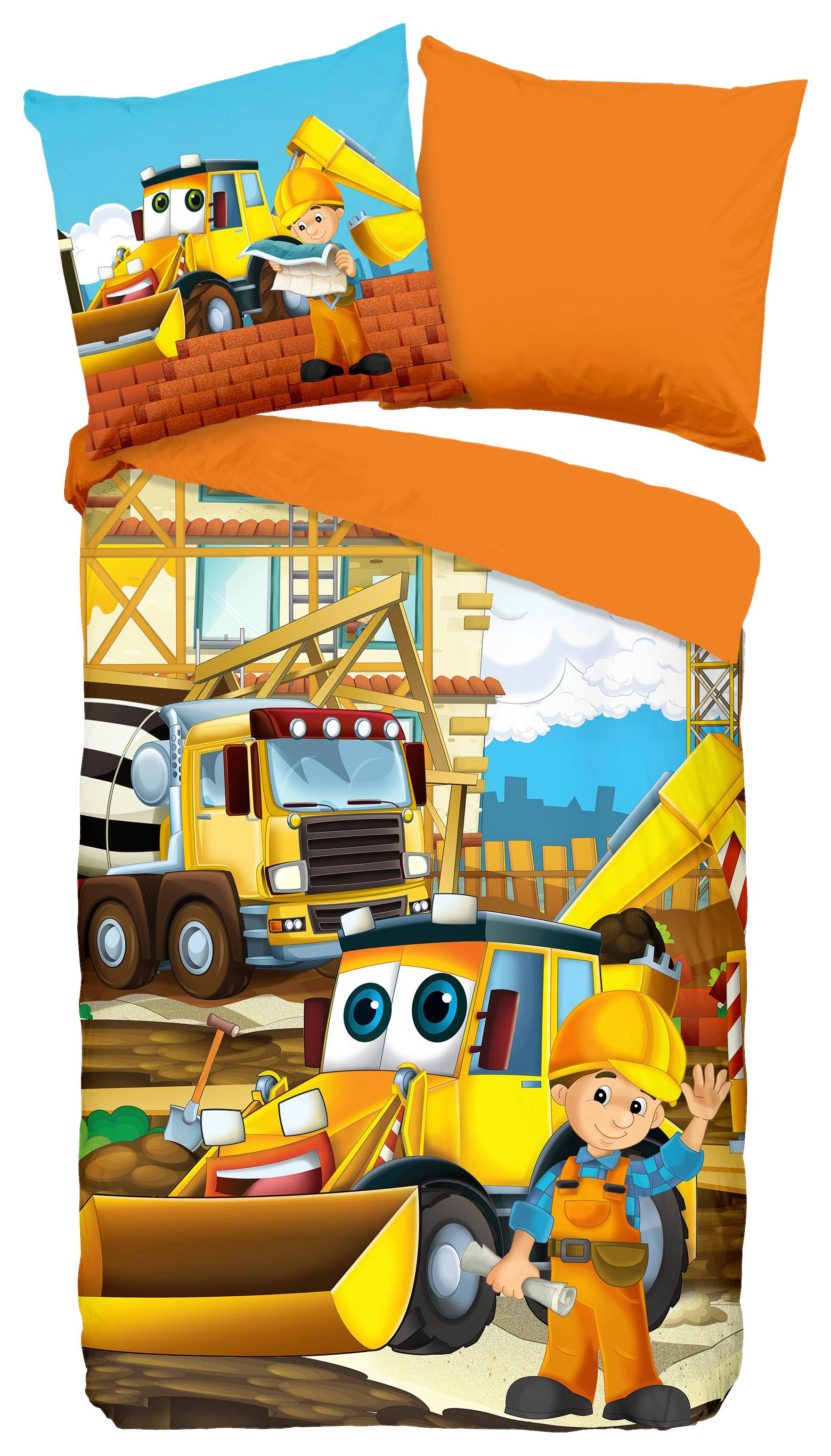 KINDERBETTWÄSCHE Building Multicolor 135x200cm - Multicolor, Design, Textil (135/200cm)
