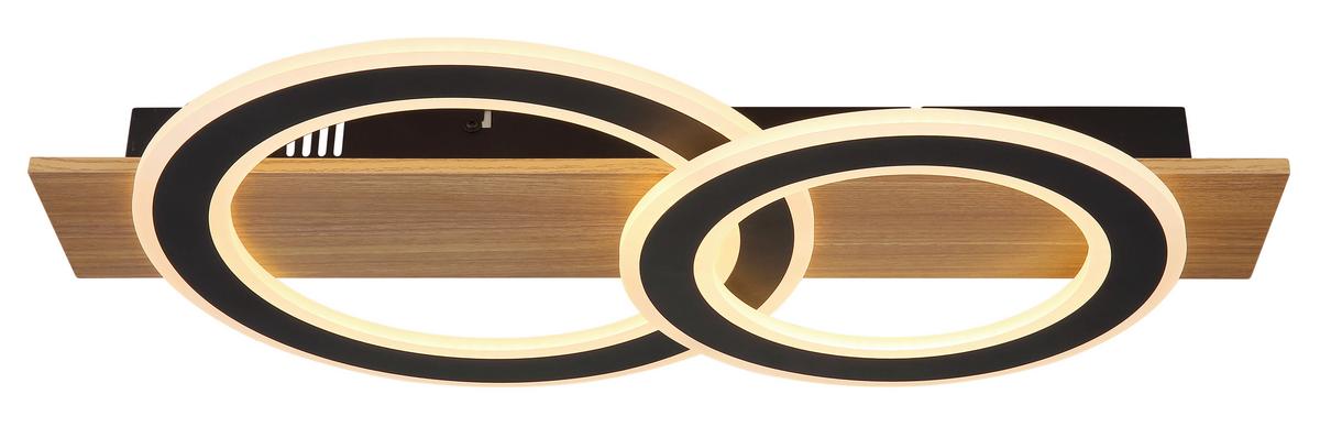 Led Mennyezeti Lámpa 48038-40 - sötétbarna/fekete, Natur, műanyag/fém (63/35/7cm) - Globo