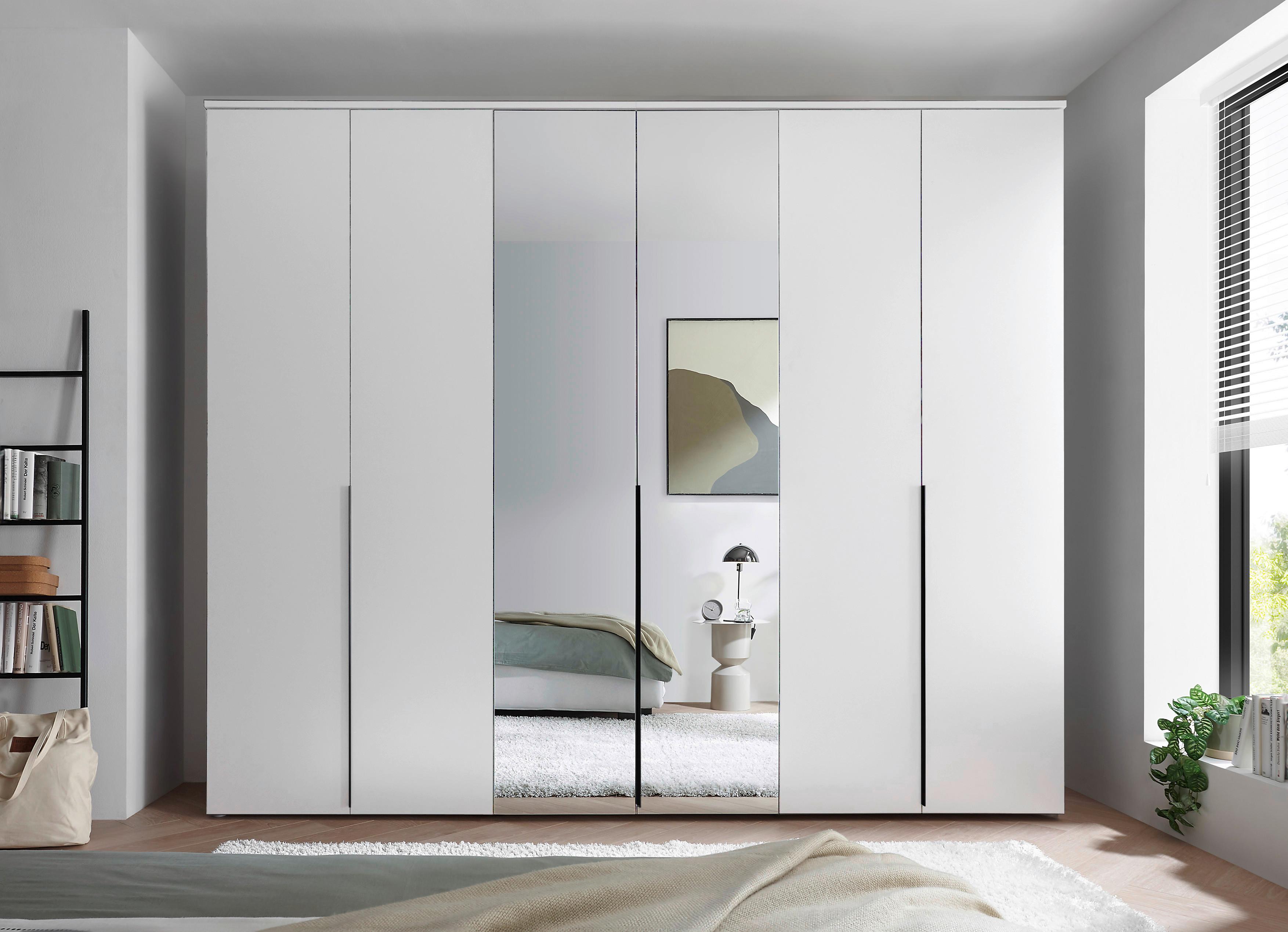 Drehtürenschrank 270 Cm Kevo Weiß/spiegelglas - Weiß, MODERN, Glas/Holzwerkstoff (270/225/52cm) - Carryhome
