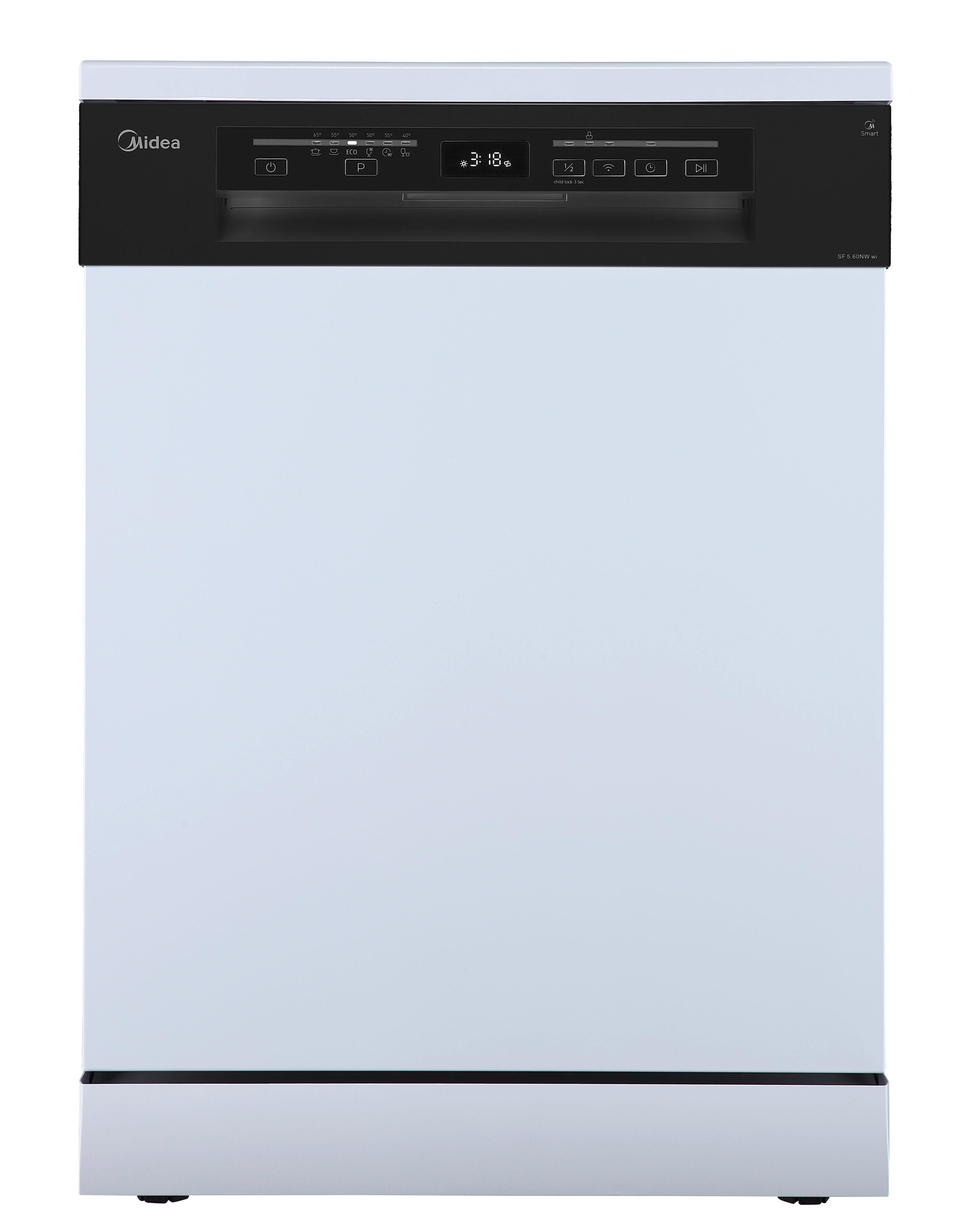 Geschirrspüler Mdwef1235ww - Schwarz/Weiß, Basics, Kunststoff (59,8/84,5/60cm) - Midea