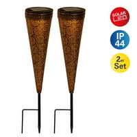 Solarleuchte 4137102 Paula - Schwarz/Braun, Basics, Kunststoff/Metall (8,5/8,5/40cm) - Näve