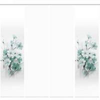 Flächenvorhang Lotus 4er Set - Weiß/Mintgrün, Natur, Textil (60/245cm)