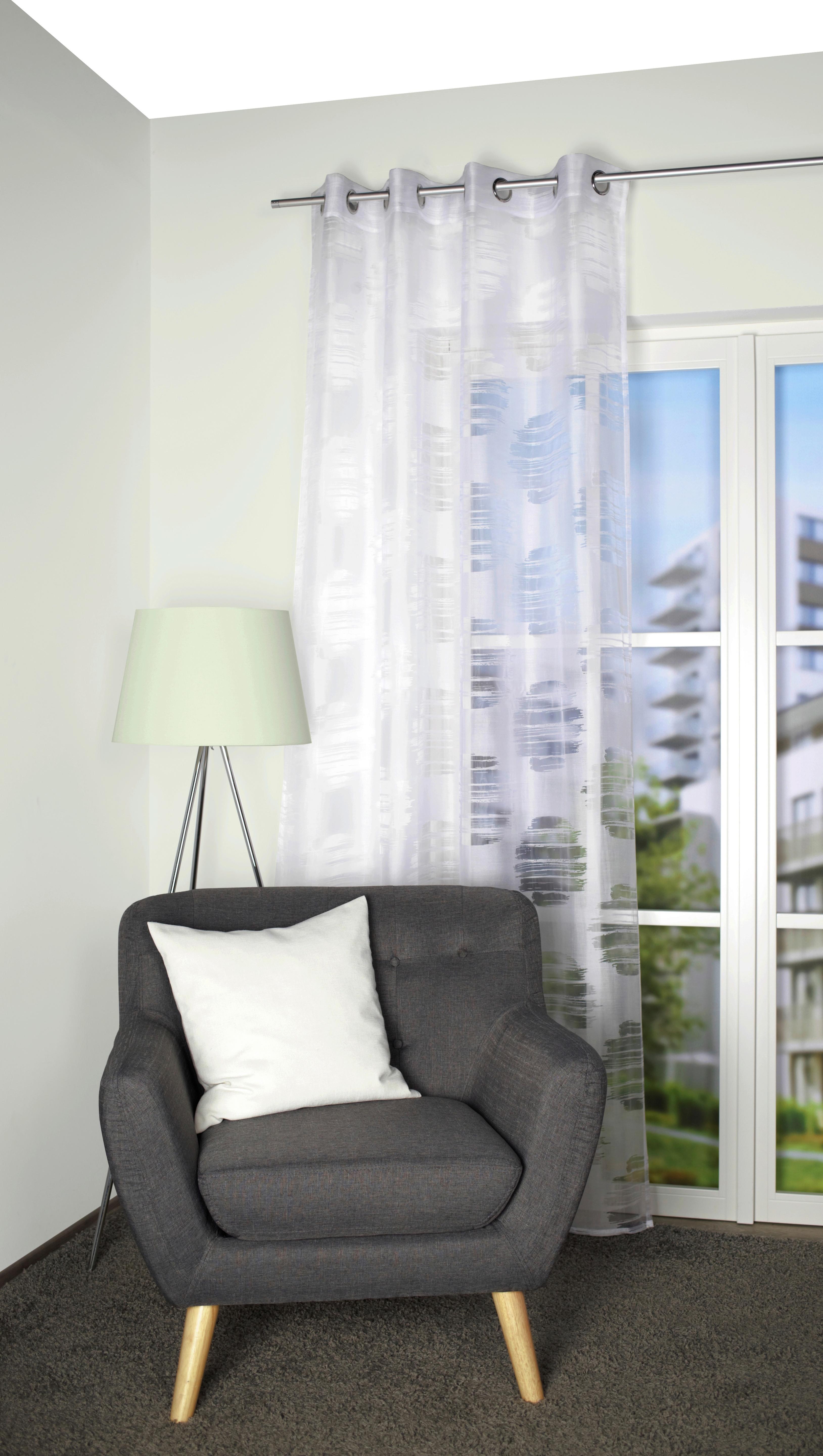 Ösenvorhang Brennon Weiß B: 140 Cm - Weiß, Design, Textil (140/240cm)