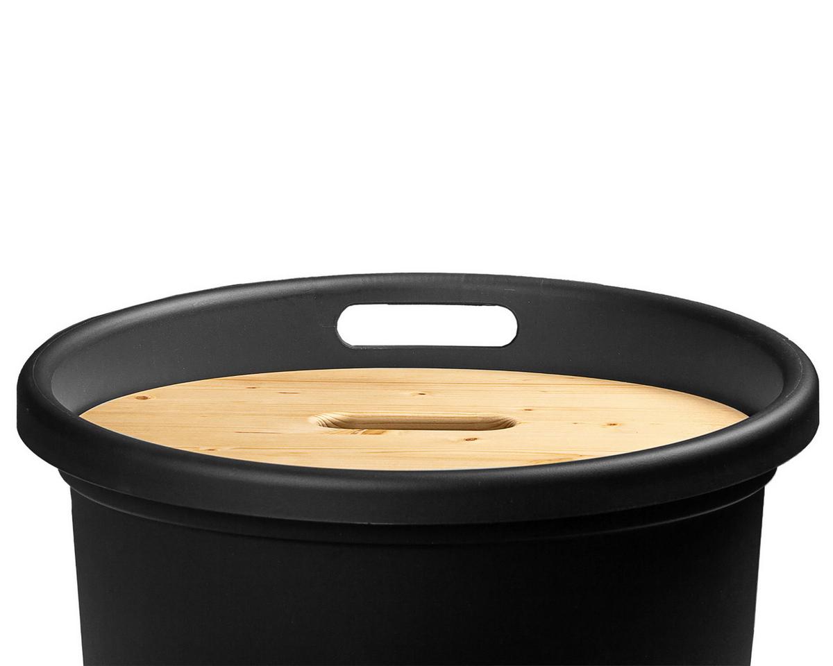 Aufbewahrungsbox für Pellets Anthrazit/Braun 38l - Anthrazit, Basics, Holz/Kunststoff (39,7/60,5/39,7cm)