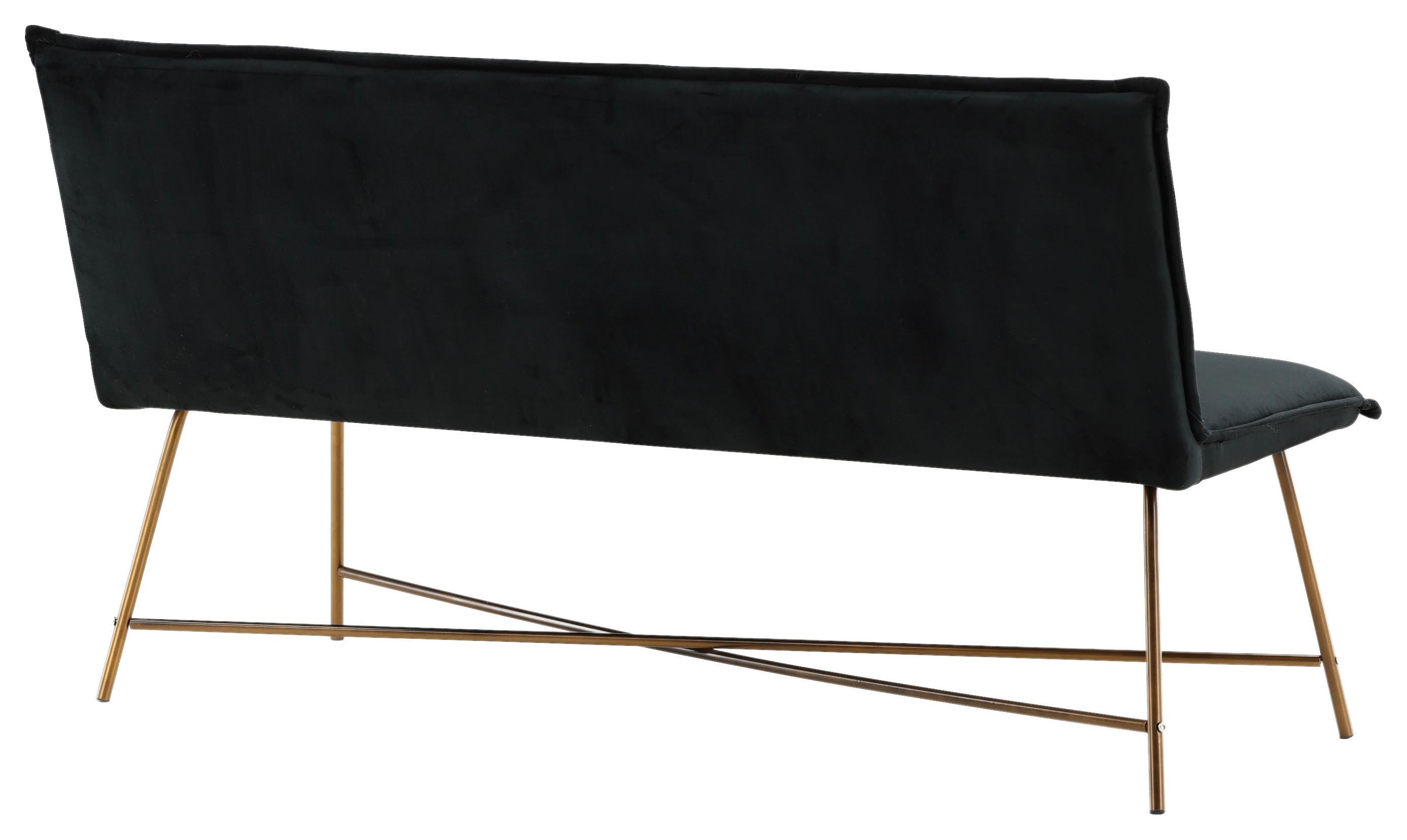 2-Sitzer-Sofa Petra - Schwarz/Kupferfarben, Design, Textil/Metall (160/86/67cm) - Livetastic