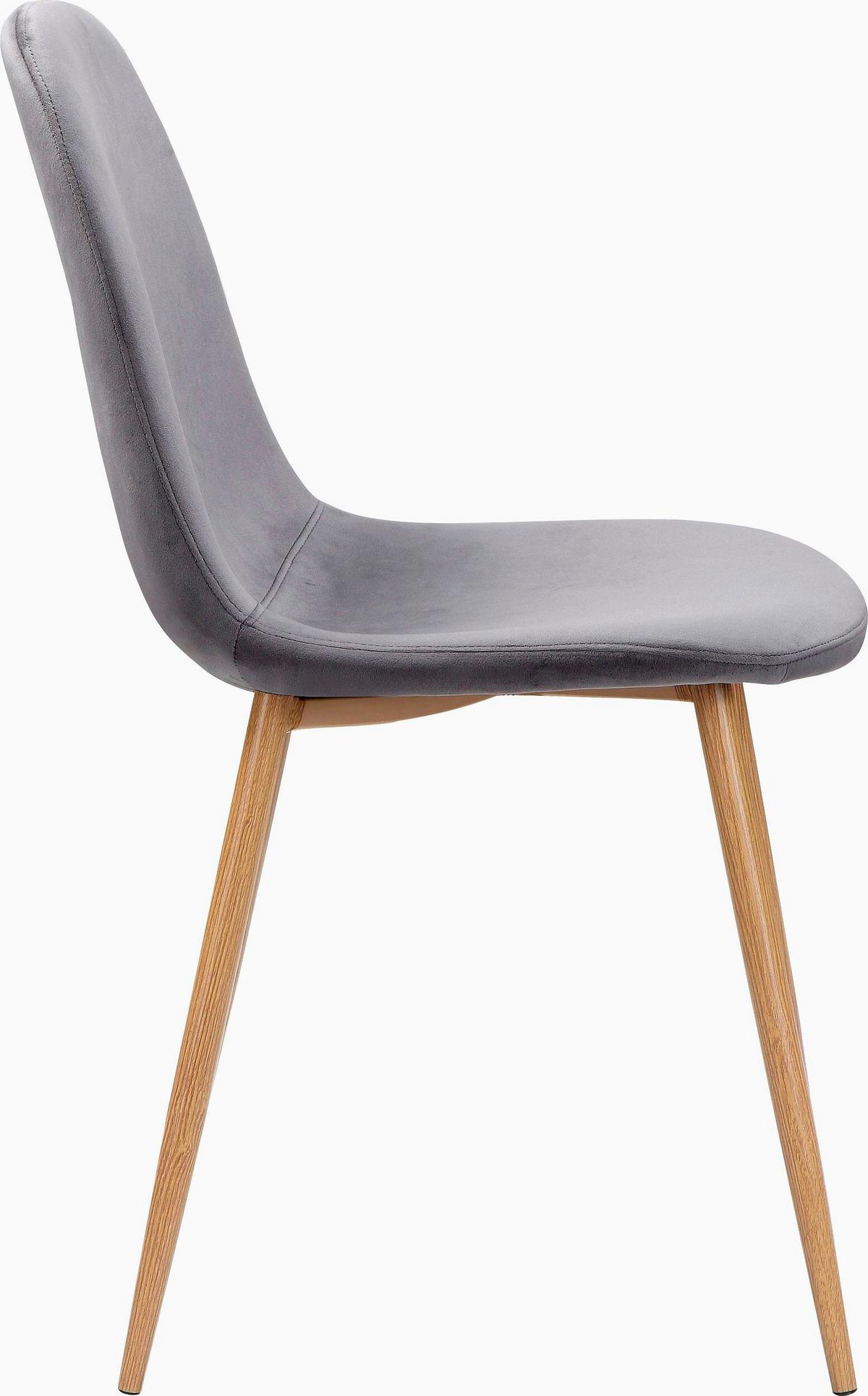 Stuhl-Set Monza Anthrazit/ Eiche Dekor B: 44cm 4--Teilig - Eichefarben/Anthrazit, Design, Textil/Metall (44/87/51cm) - MID.YOU