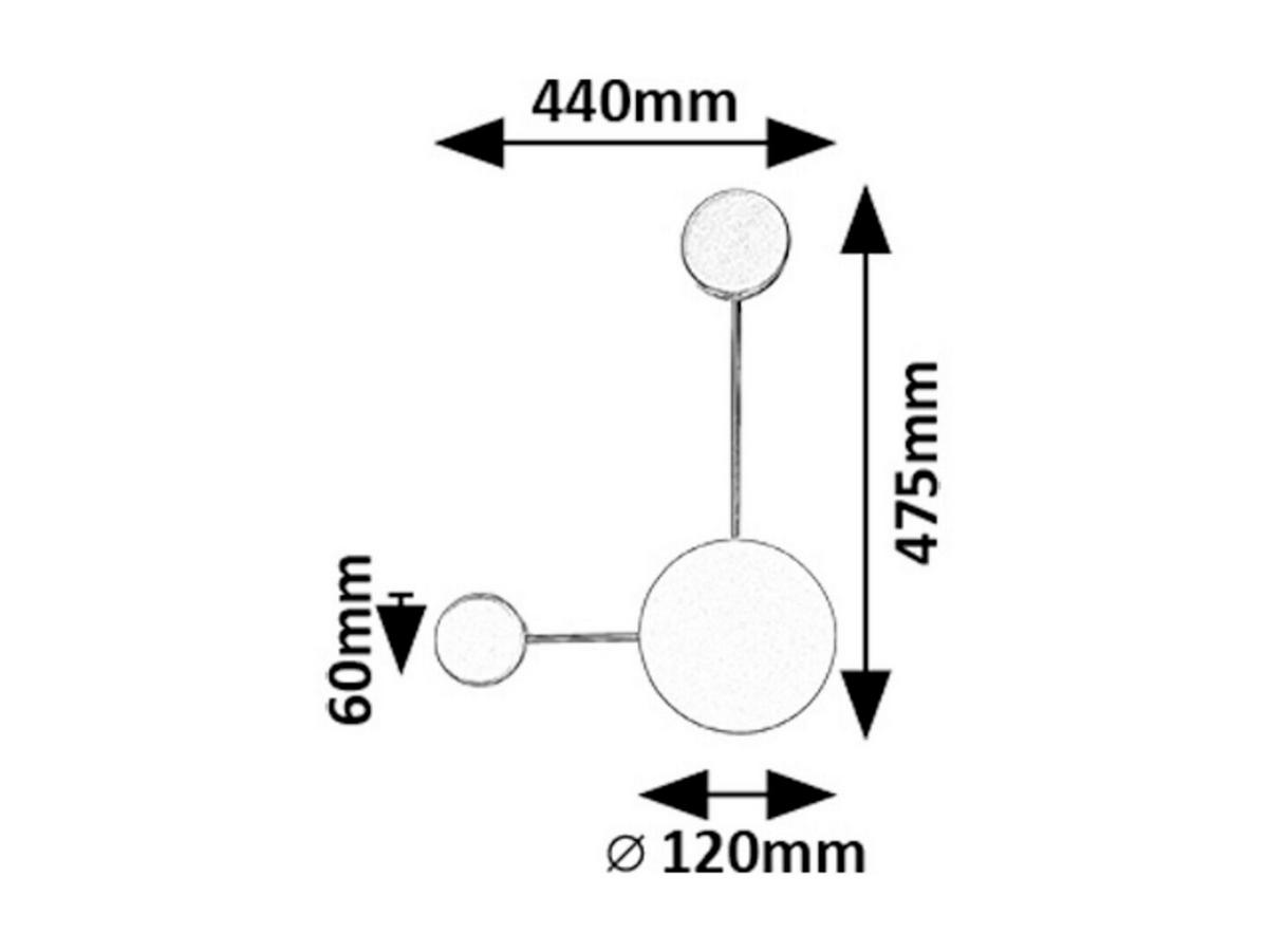 NÁSTENNÉ SVIETIDLO AMADEO - biela/zlatá, Modern, kov/plast (44/47.5/6cm)