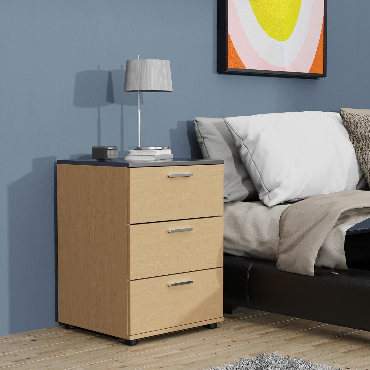 Nachtkästchentestalo Anthrazit/Eiche Dekor B: 46 cm - Honigeiche/Eichefarben, MODERN, Holzwerkstoff (46/59/42cm) - MID.YOU