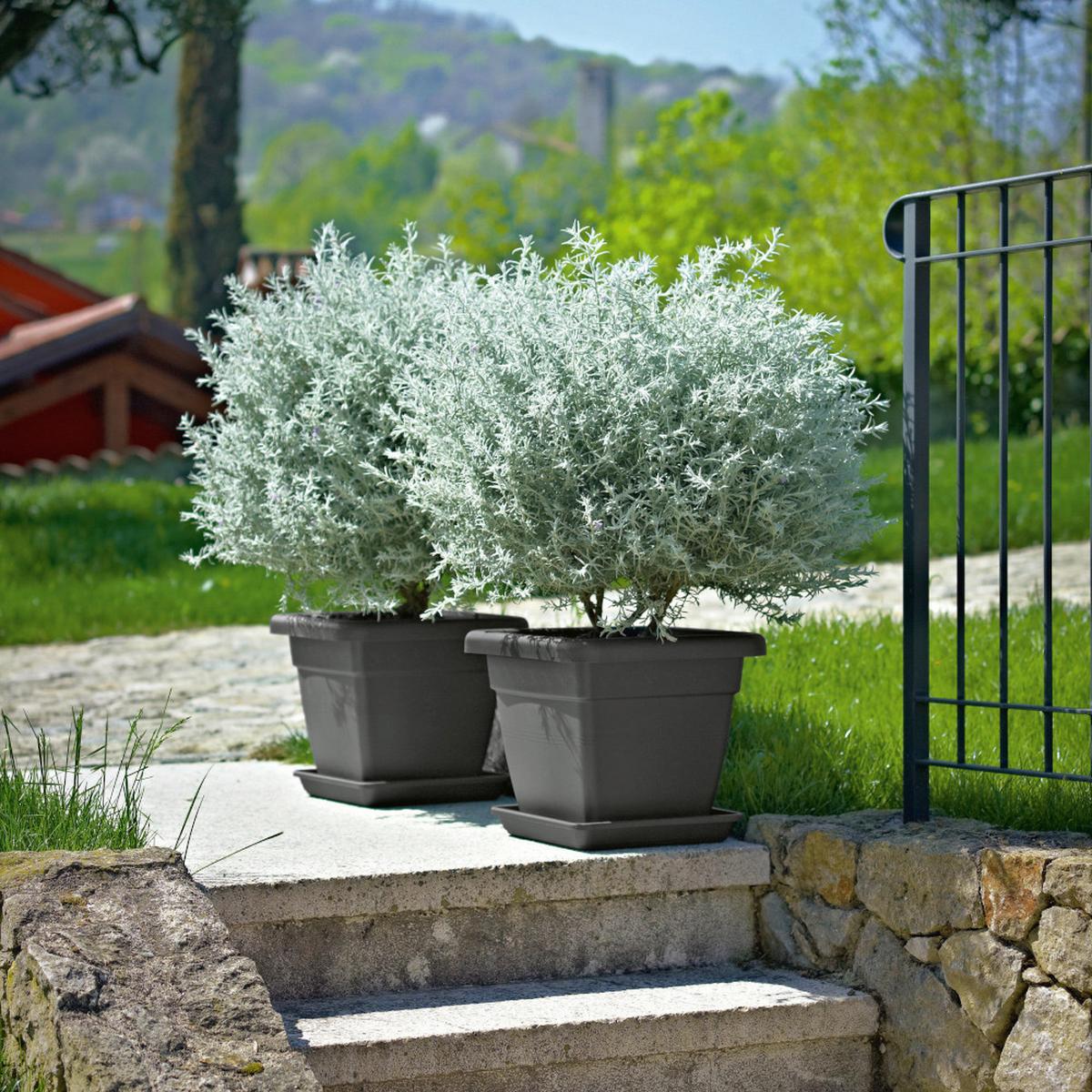 Pflanzentopf Anthrazit B: 46 Cm - Anthrazit, Basics, Kunststoff (46/40/46cm)