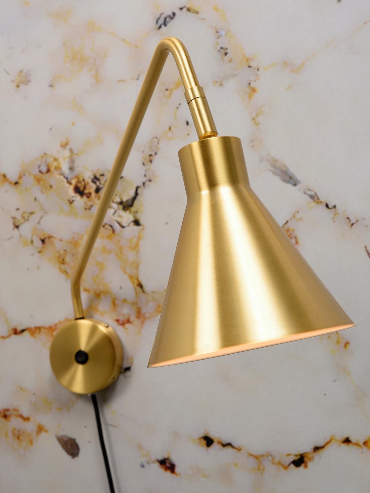 Wandleuchte Lyon 1-flammig Drehbar Und Schwenkbar - Goldfarben, Design, Metall (25/68cm) - It's about Romi