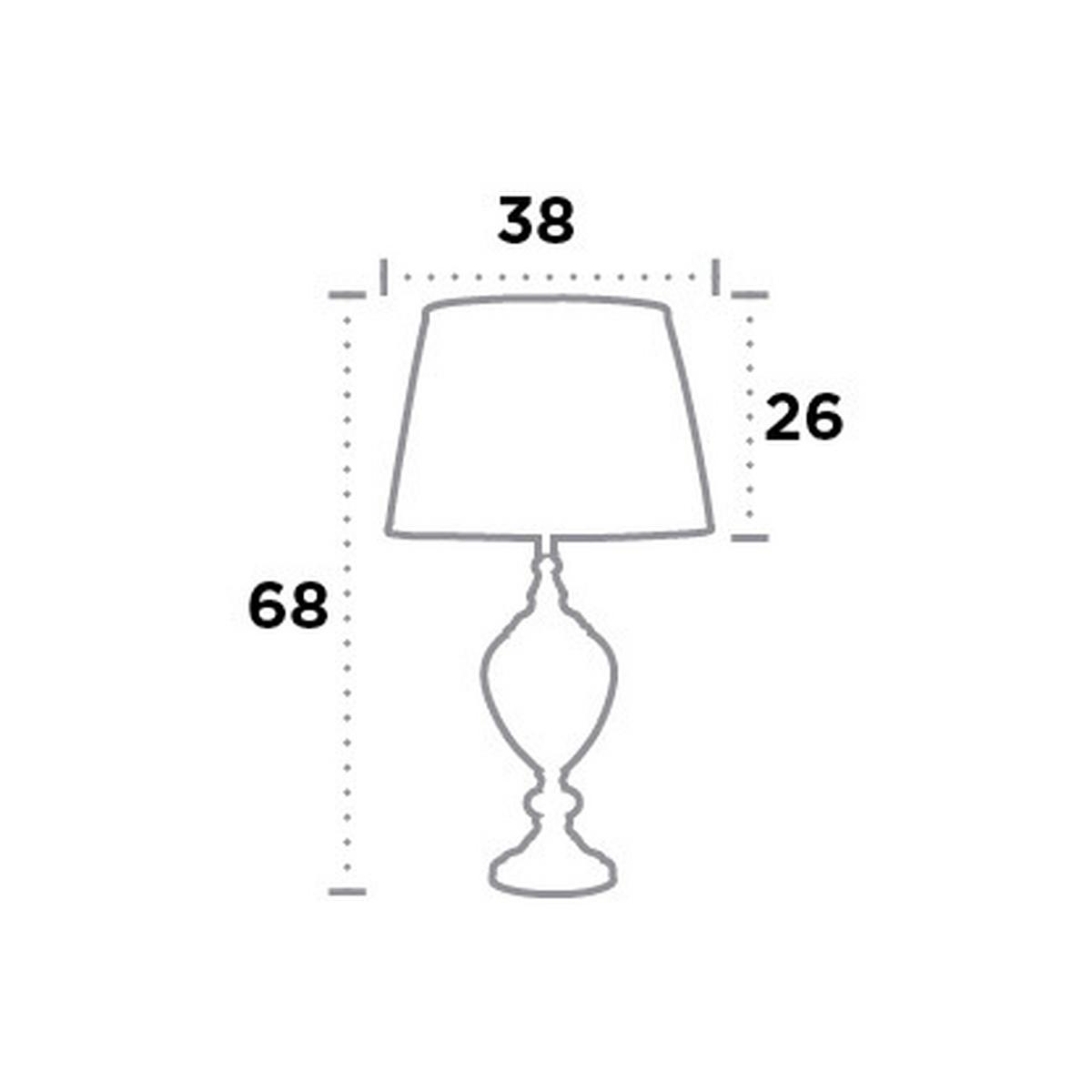 Tischleuchte Eu3721am Greyson - Chromfarben/Bernsteinfarben, Design, Glas/Textil (38/68cm)