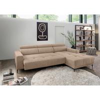 Ecksofa Intera Hellbraun S: 276x188 Cm - Hellbraun/Schwarz, KONVENTIONELL, Textil (276/188cm) - Livetastic