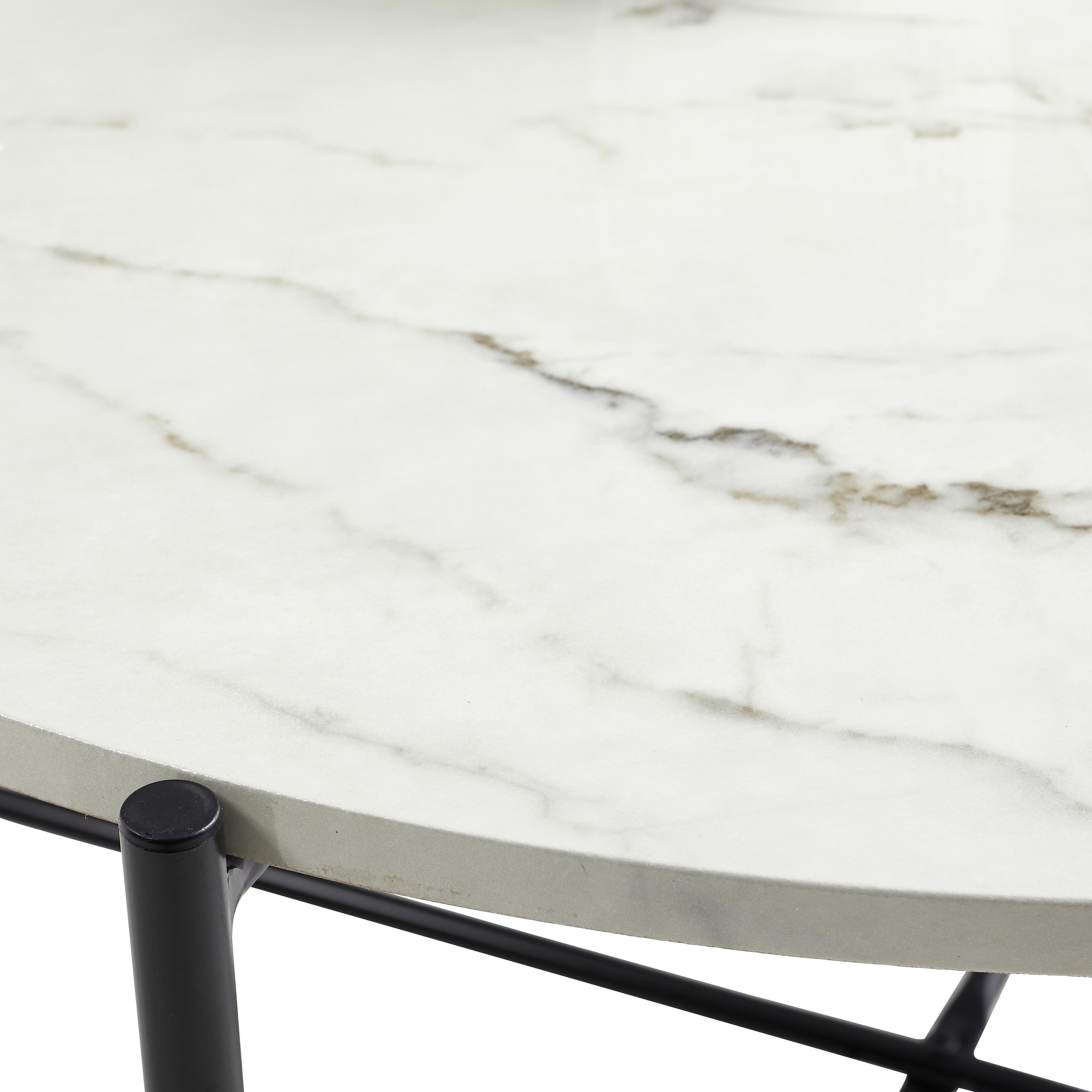 MID.YOU Couchtisch Rund Marmor-Optik Mireglia, Schwarz/Weiß