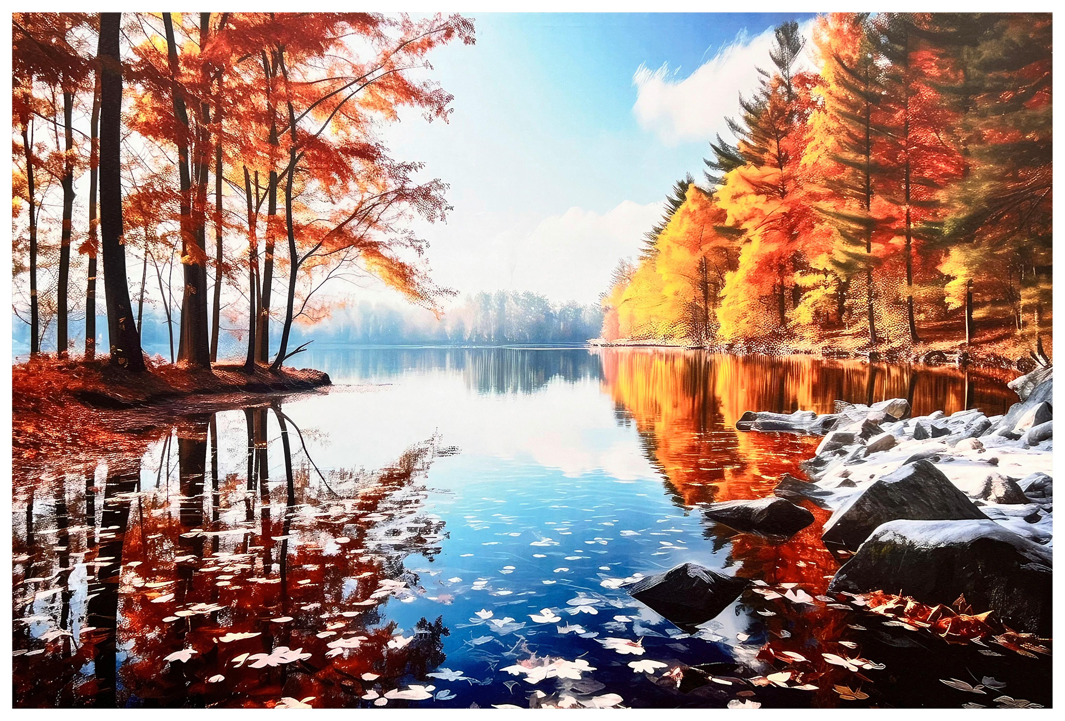 Leinwandbild Chloe - Multicolor/Naturfarben, KONVENTIONELL, Holz/Textil (116/78/2,3cm) - Luca Bessoni