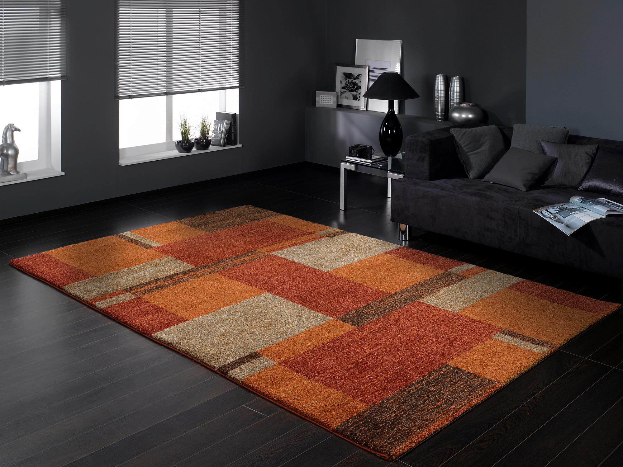 Webteppich Palazzo Bloc Terra Cotta 120x170 cm - Terracotta, Design, Textil (120/170cm) - Novel